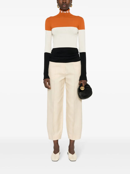 Logo-Intarsia Colour-Block Jumper
