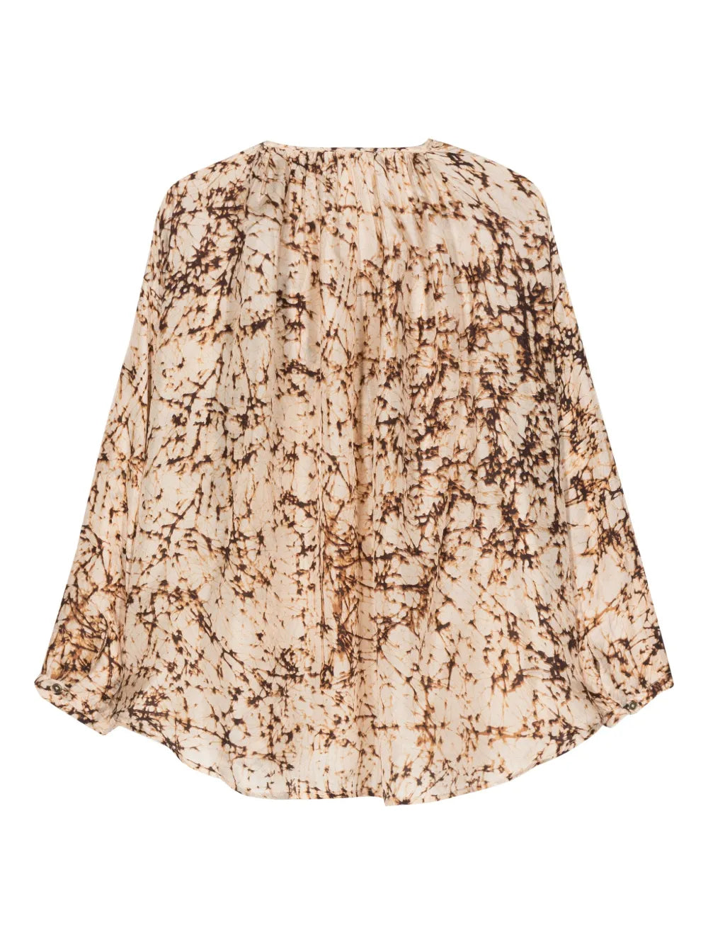 Abstract-Print Silk Blouse