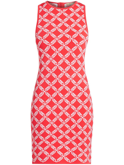 Empire Logo-Jacquard Sleeveless Minidress