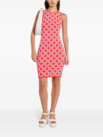 Empire Logo-Jacquard Sleeveless Minidress