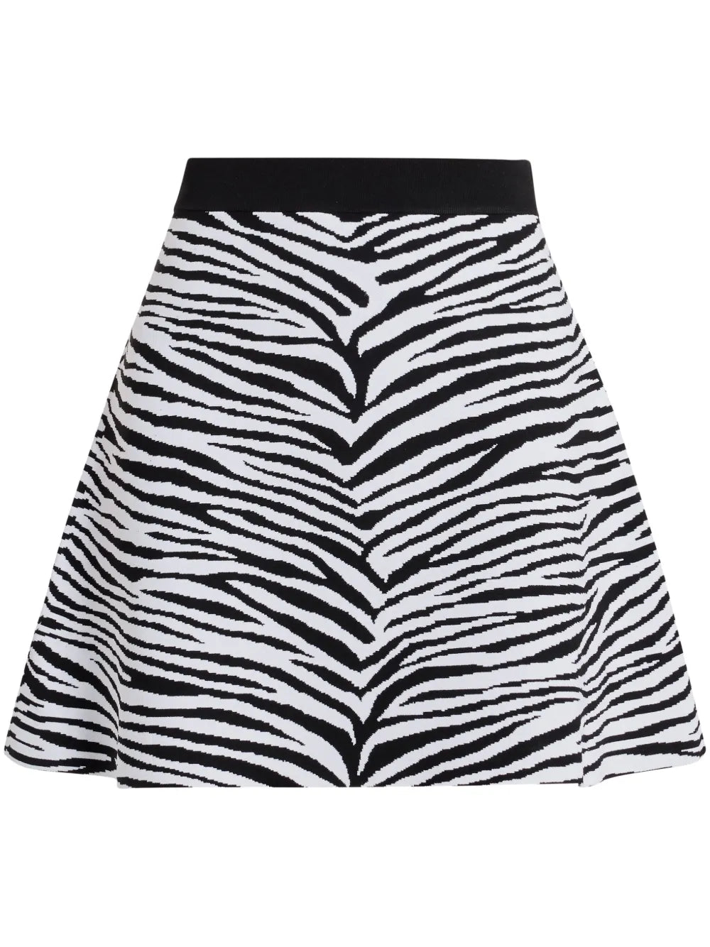 Zebra-Print A-Line Skirt