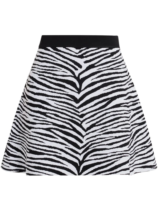 Zebra-Print A-Line Skirt