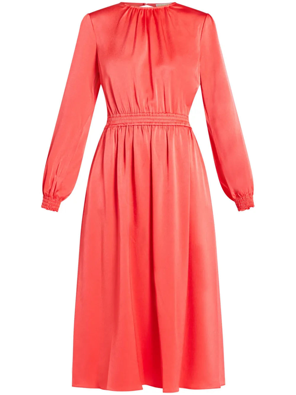 Open-Back Satin Midi Dress