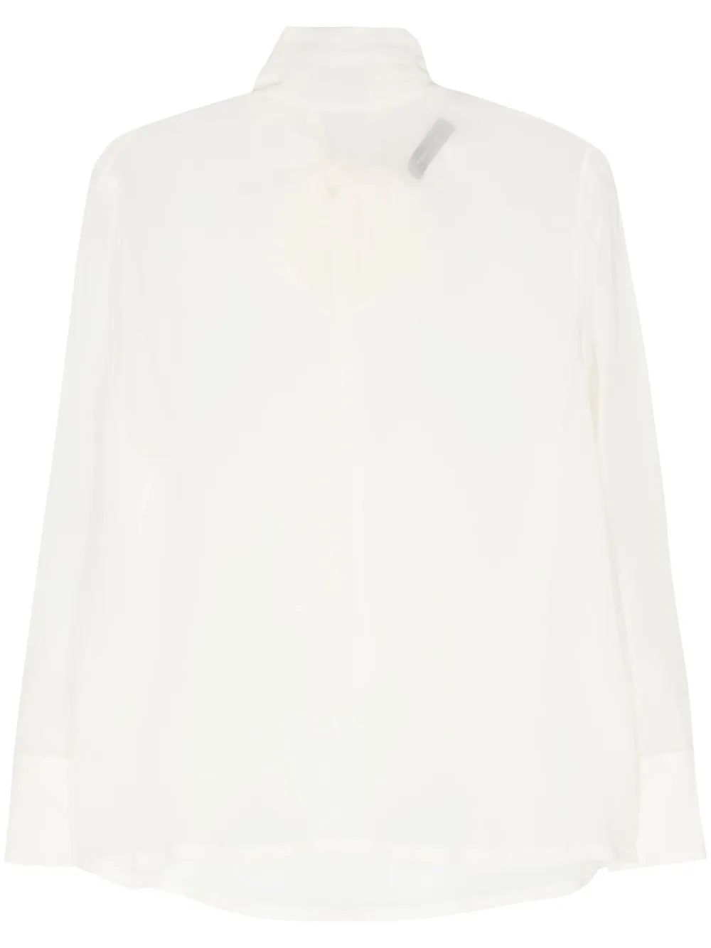 Tied-Neck Sheer Blouse