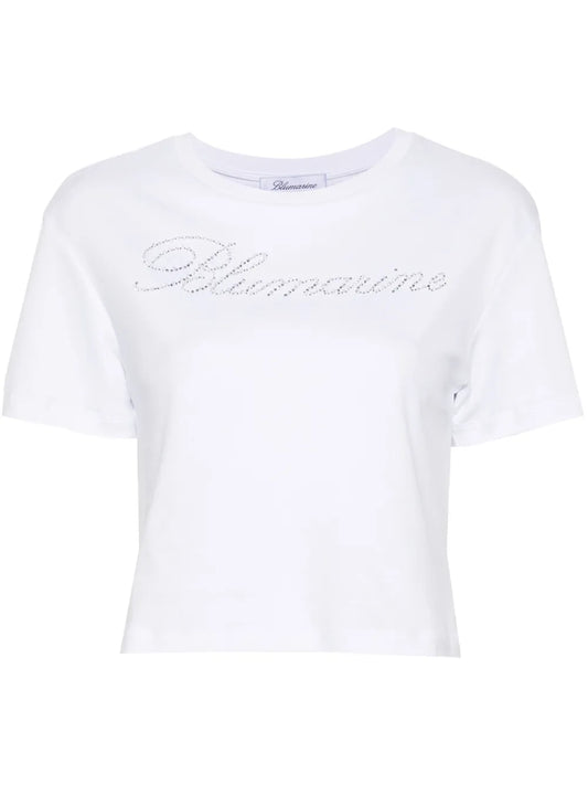 Rhinestone Embellished Cotton T-Shirt