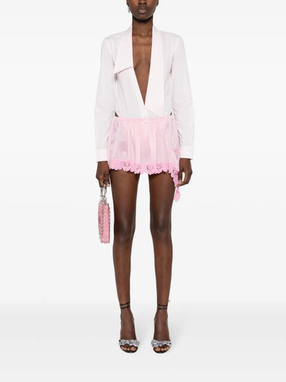 Deep V-Neck Shirt Bodysuit
