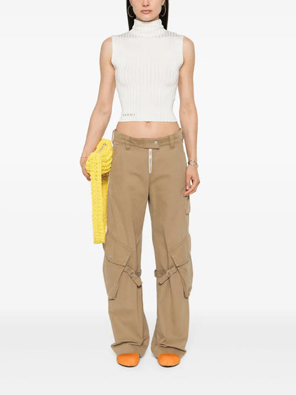 High-Neck Ribbed Top