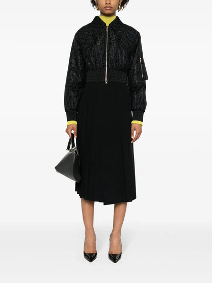 Ff-Jacquard Padded Cropped Jacket