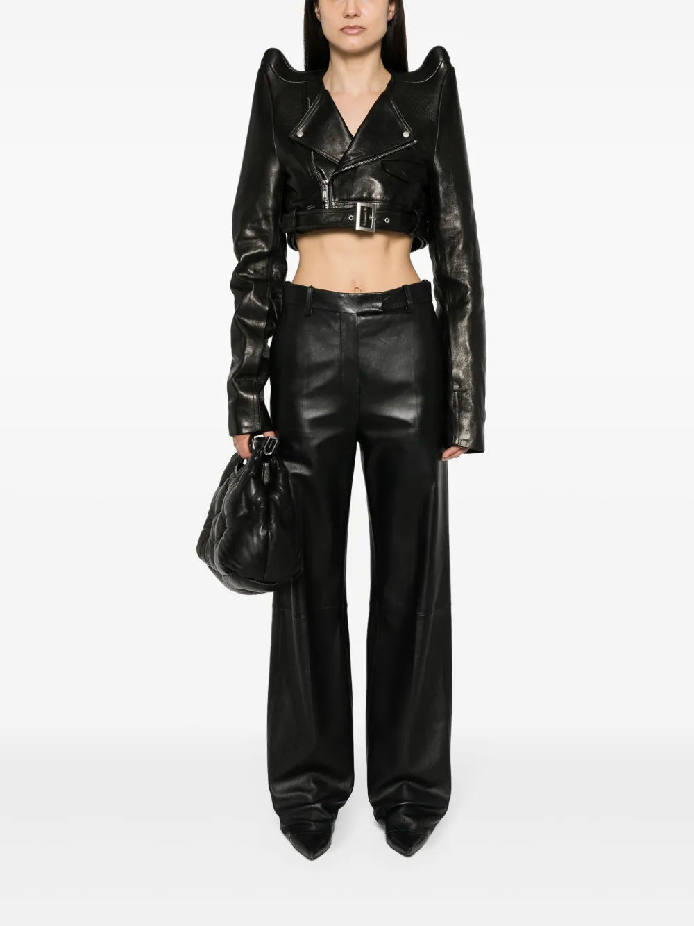 Tec Micro Cropped Biker Jacket