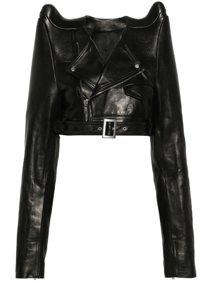 Tec Micro Cropped Biker Jacket