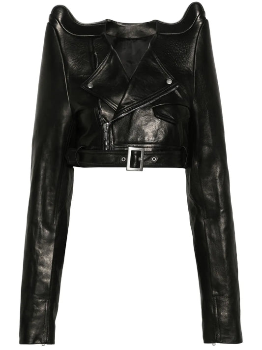 Tec Micro Cropped Biker Jacket