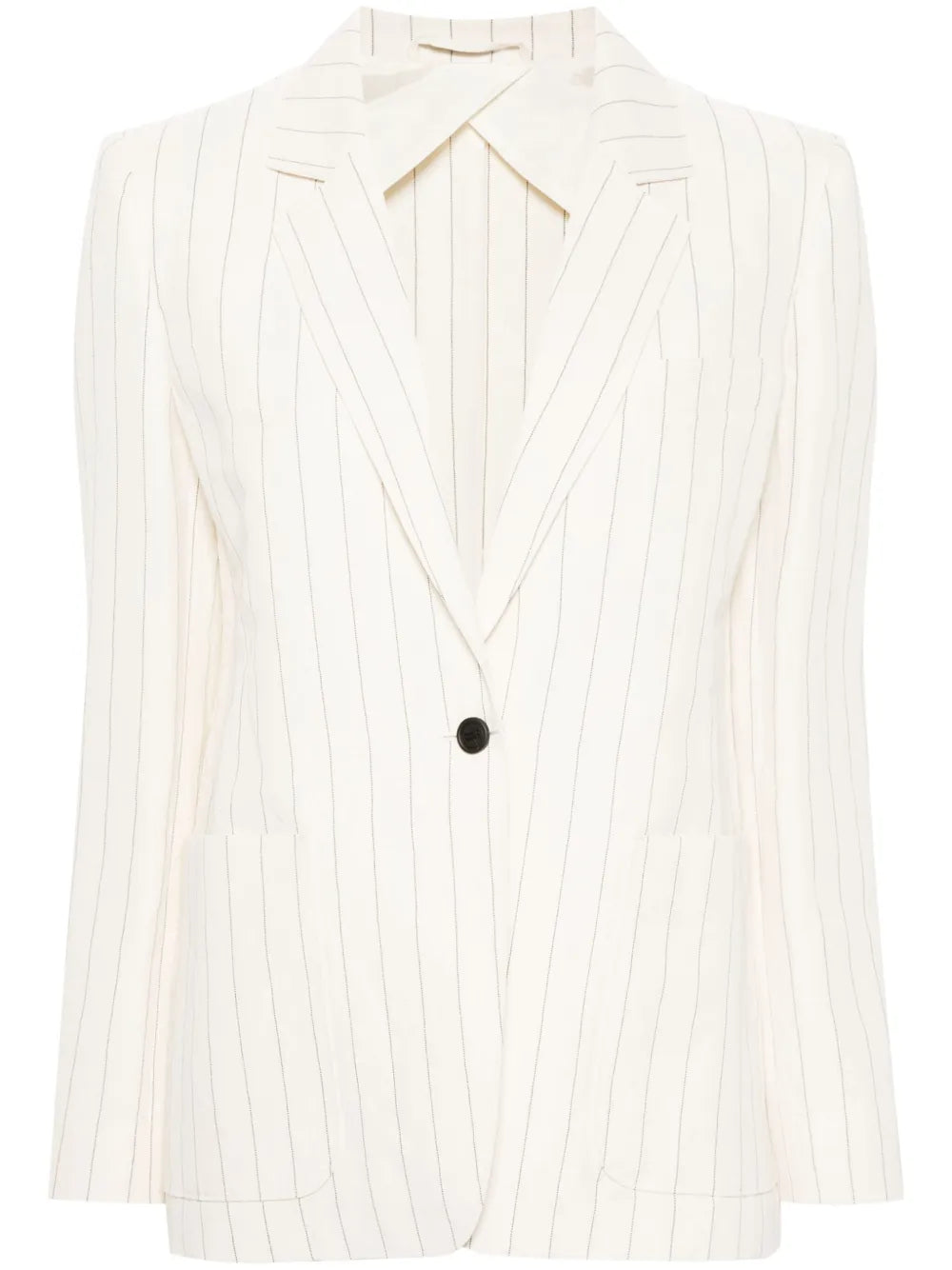 Single-Breasted Pinstriped Blazer