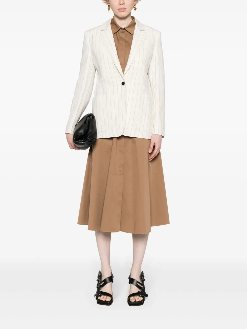 Single-Breasted Pinstriped Blazer