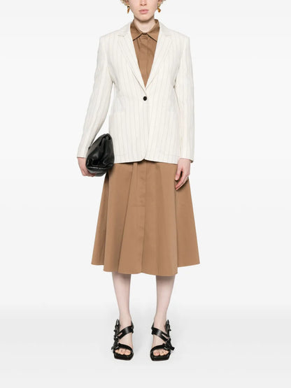 Single-Breasted Pinstriped Blazer
