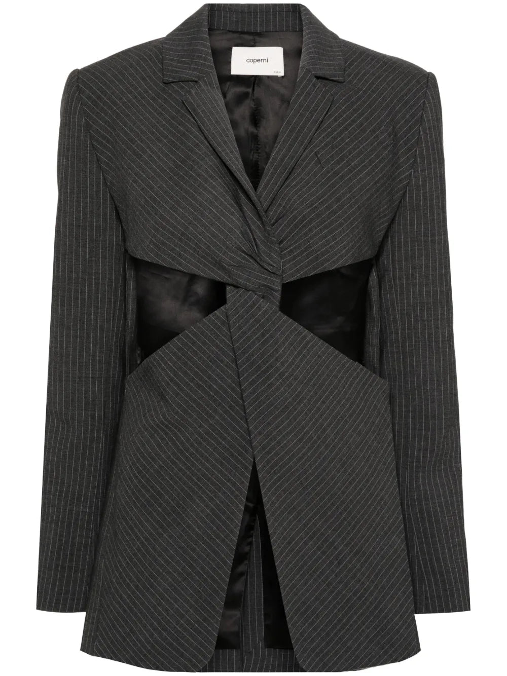 Pinstriped Twisted Blazer