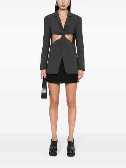 Pinstriped Twisted Blazer