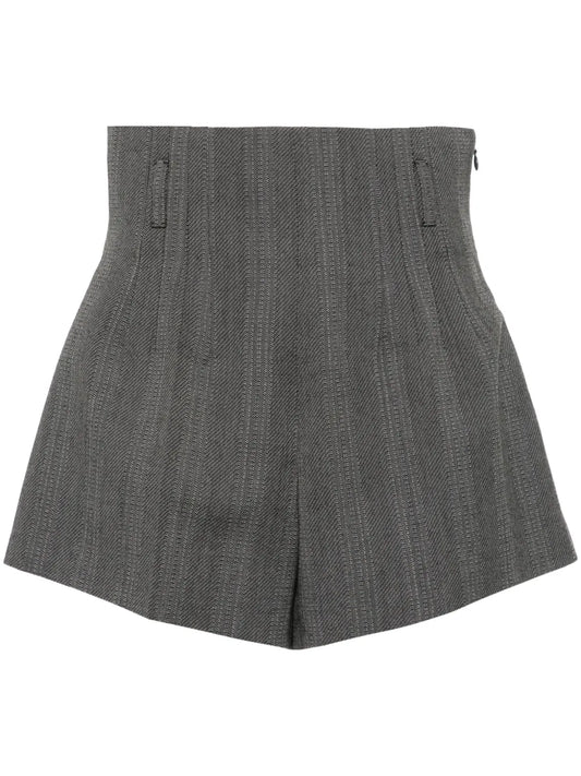 Wool Pleated Shorts