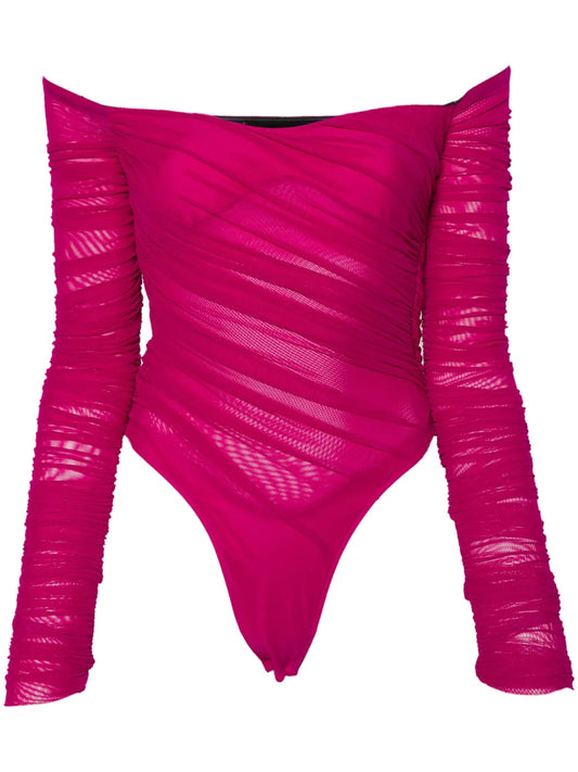 Off-Shoulder Ruched Bodysuit