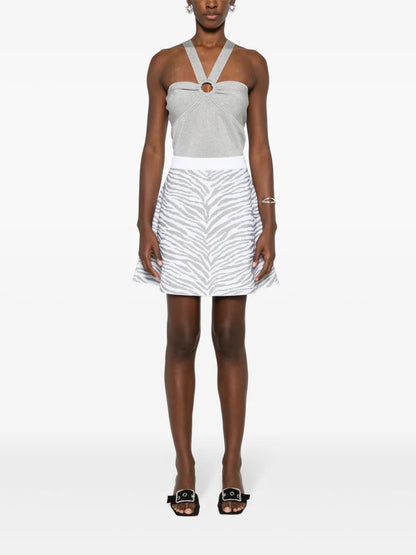Zebra-Pattern Knitted Skirt