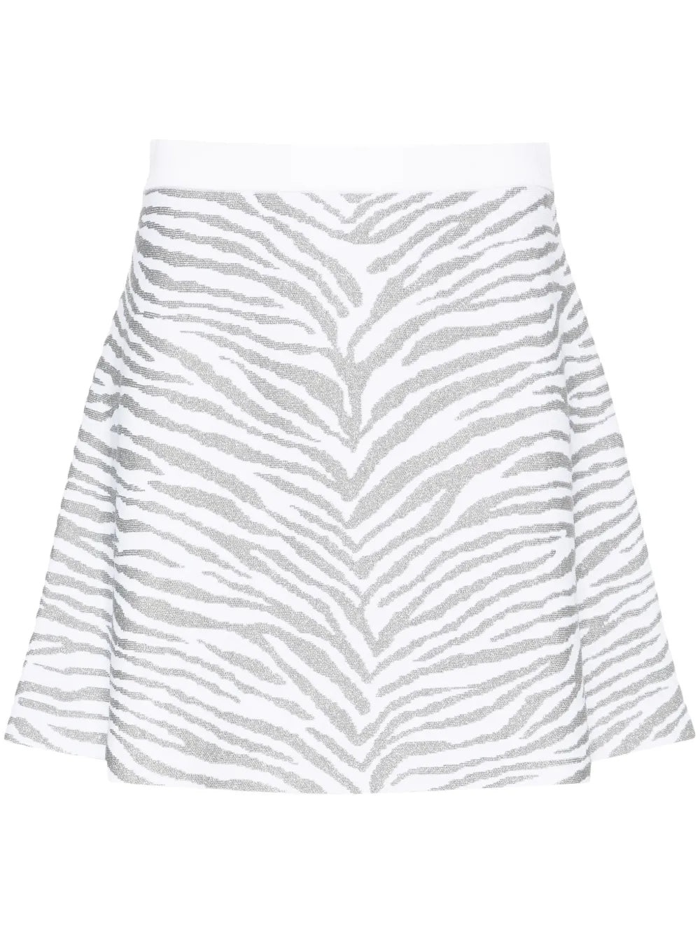 Zebra-Pattern Knitted Skirt