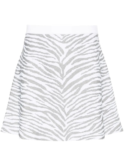 Zebra-Pattern Knitted Skirt