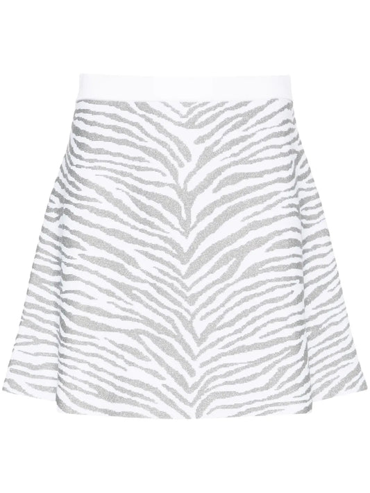 Zebra-Pattern Knitted Skirt