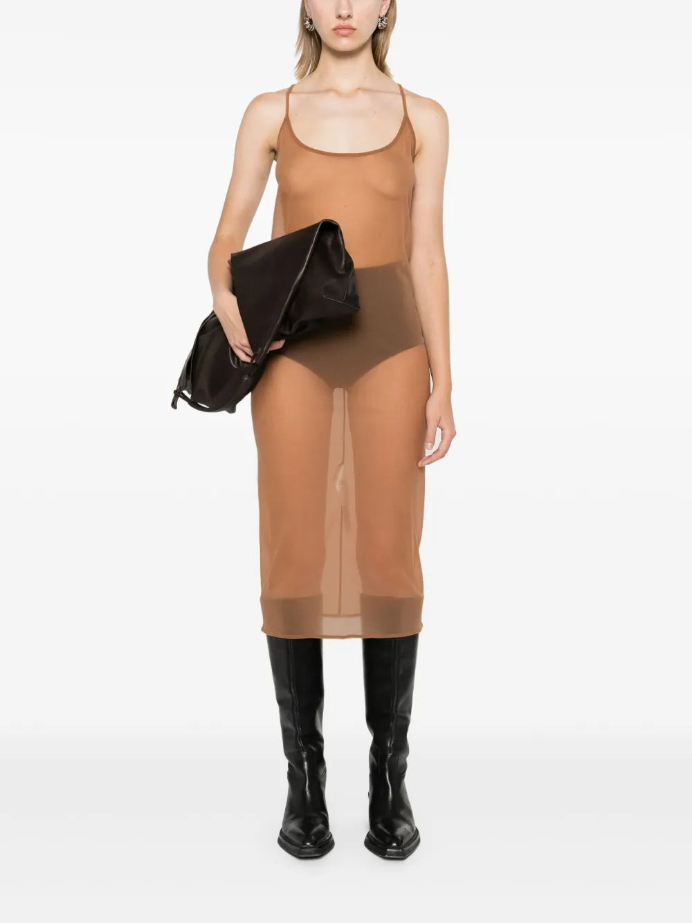 Semi-Sheer Midi Dress