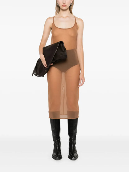 Semi-Sheer Midi Dress