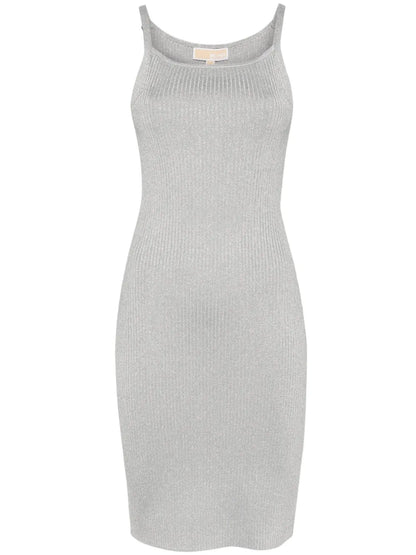 Metallic-Threading Knitted Dress