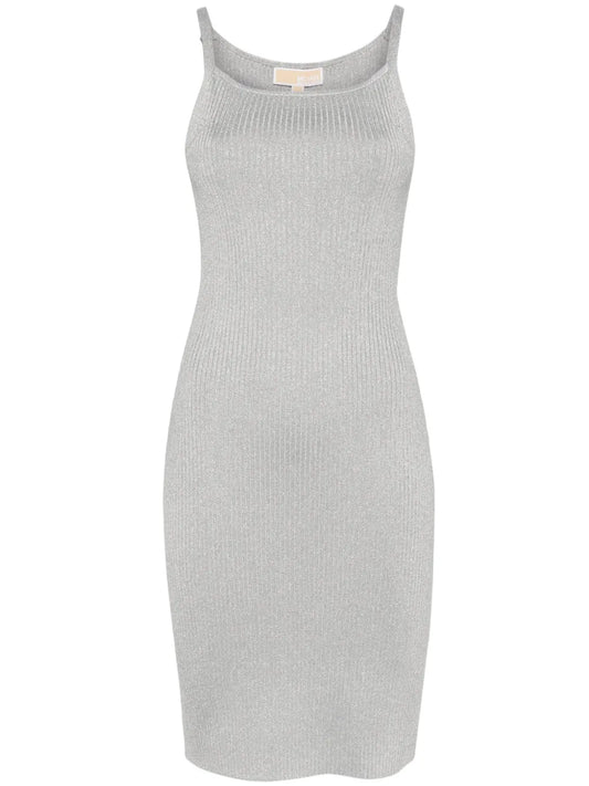 Metallic-Threading Knitted Dress