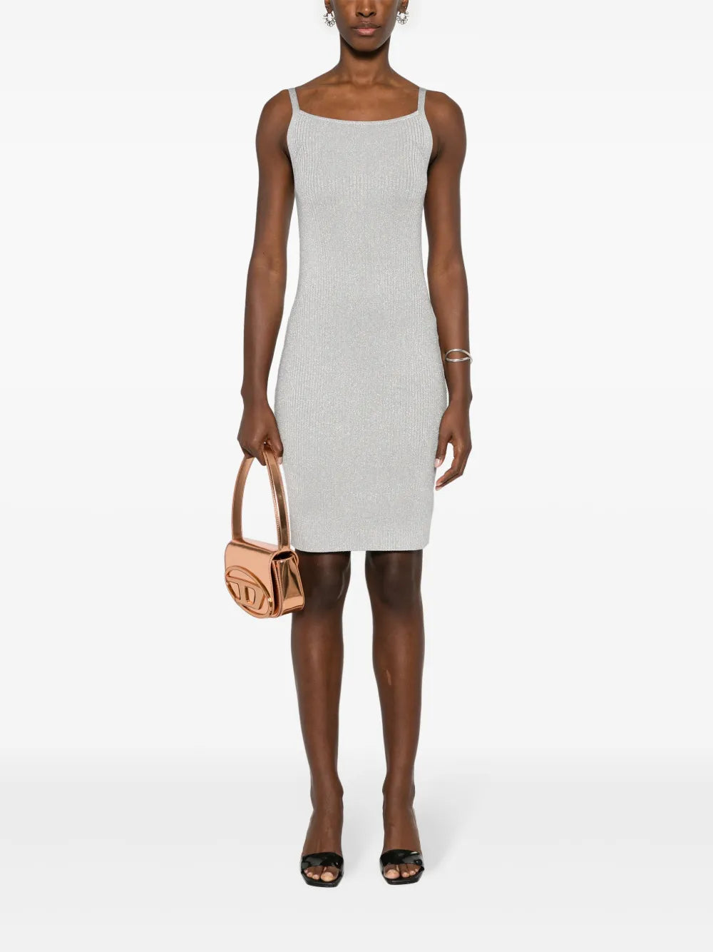 Metallic-Threading Knitted Dress