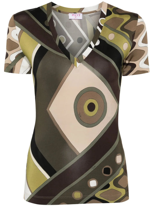 Vivara-Print Satin T-Shirt