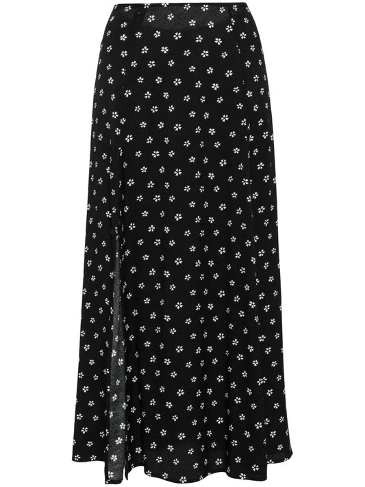 Zoe Floral-Print Midi Skirt