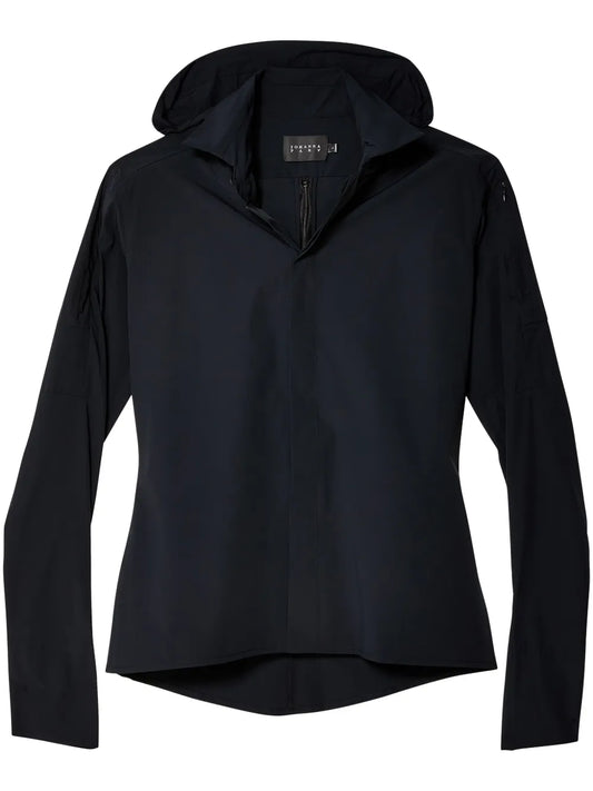 Zip-Detail Hooded Shirt