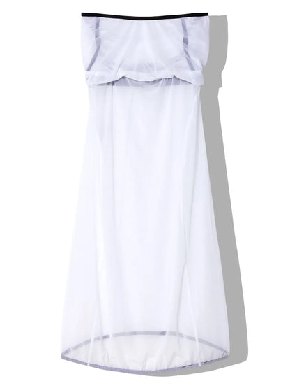 Ruched A-Line Mesh Skirt