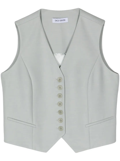 V-Neck Button-Up Gilet