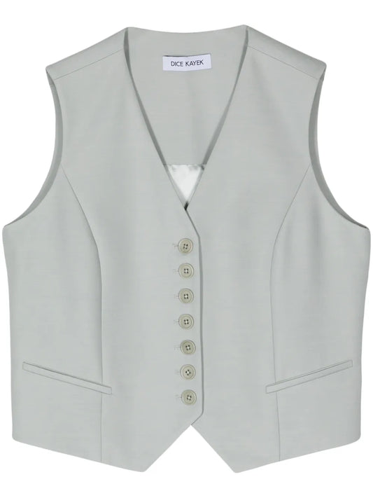 V-Neck Button-Up Gilet