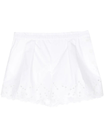 Embroidered Cotton Shorts