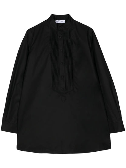 Pleat-Detail Cotton Blouse