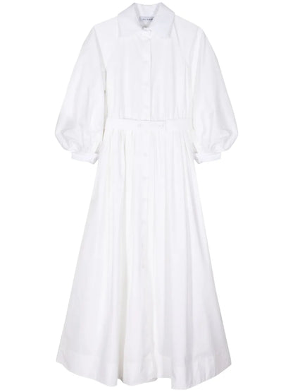 Full-Skirt Cotton Dress