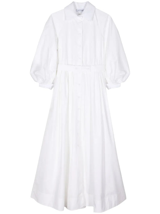 Full-Skirt Cotton Dress