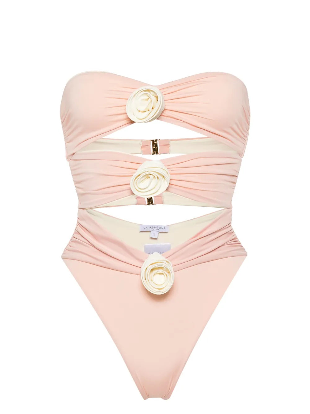 Floral-Appliqué Strapless Swimsuit