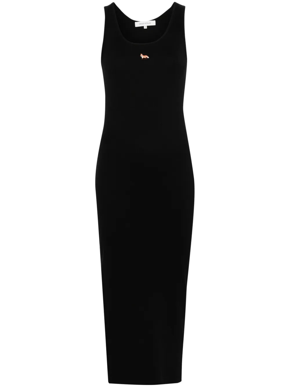 Fox-Motif Ribbed Midi Dress