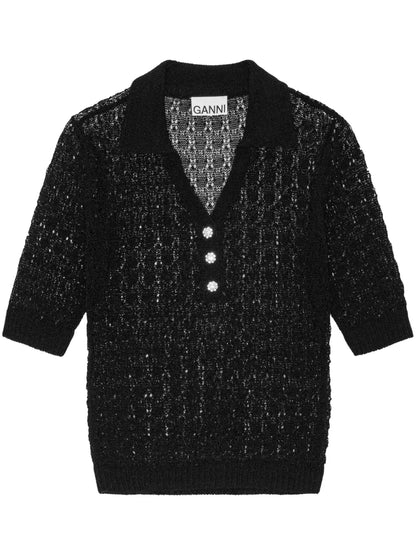 Sheer Open-Knit Top
