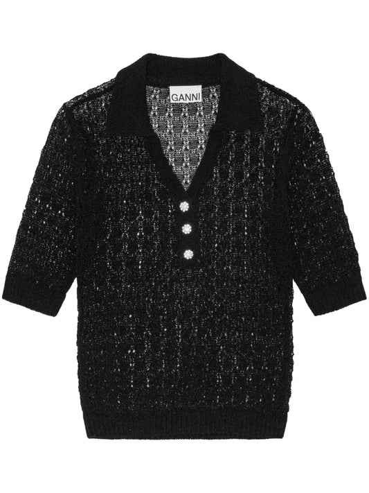 Sheer Open-Knit Top