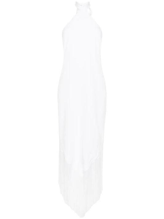 Halterneck Fringed Maxi Dress