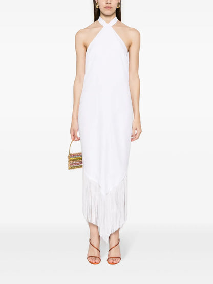 Halterneck Fringed Maxi Dress