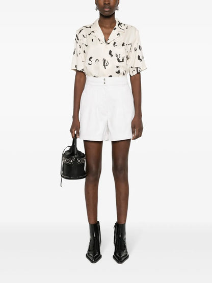 Pleat-Detailing Twill Shorts