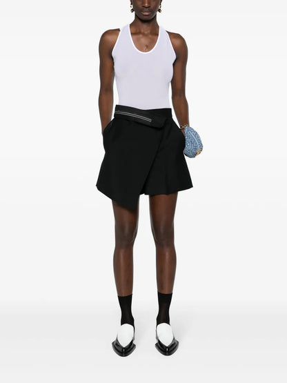 Folded-Waist Wrap Shorts