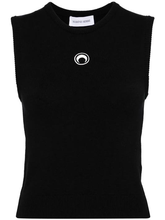 Crescent Moon Knitted Tank Top